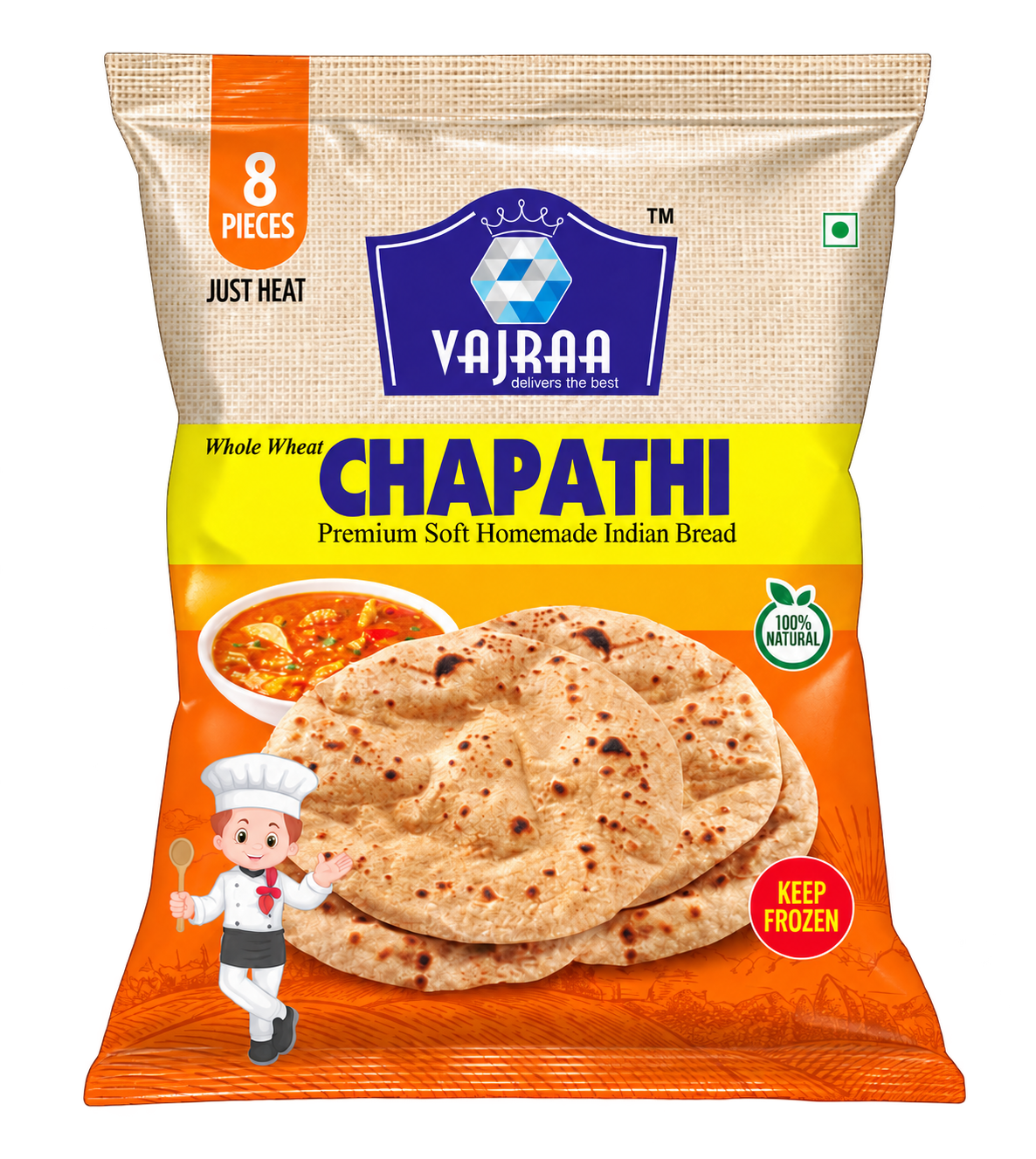 Vajraa Chapati packaging